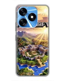 Чехол для TECNO Spark 10 с картинкой «Minecraft панорама»
