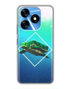 Чехол для TECNO Spark 10 с картинкой «Черепаха Minecraft»