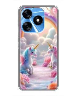 Чохол для TECNO Spark 10 з картинкою «Веселка і єдинороги» Чохол для TECNO Spark 10 з картинкою «Веселка і єдинороги»