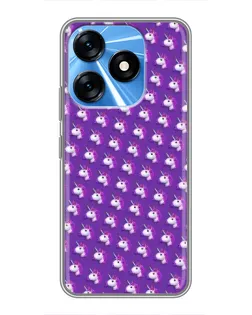 Чехол для TECNO Spark 10 с картинкой «Единороги на фиолетовом»