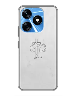 Чехол для TECNO Spark 10 с картинкой «Иоанна 3:16 Крест»