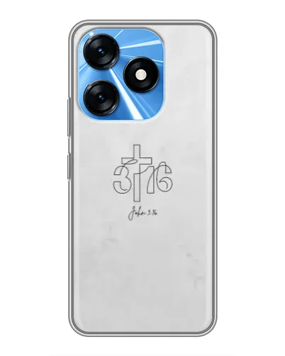 Чехол для TECNO Spark 10 с картинкой «Иоанна 3:16 Крест»