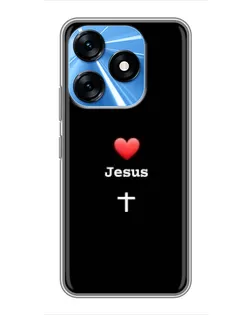 Чехол для TECNO Spark 10 с картинкой «Сердце - Jesus»