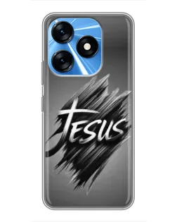 Чехол для TECNO Spark 10 с картинкой «Надпись Jesus Graffiti»