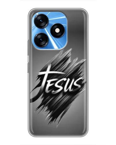 Чехол для TECNO Spark 10 с картинкой «Надпись Jesus Graffiti»