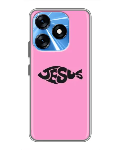 Чехол для TECNO Spark 10 с картинкой «Розовый символ  Jesus»