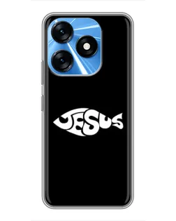 Чехол для TECNO Spark 10 с картинкой «Рыба Jesus»