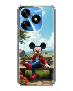 Чохол для TECNO Spark 10 з картинкою «Міккі на лавці»
