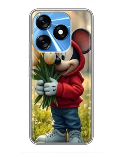 Чохол для TECNO Spark 10 з картинкою «Міккі з тюльпанами» Чохол для TECNO Spark 10 з картинкою «Міккі з тюльпанами»