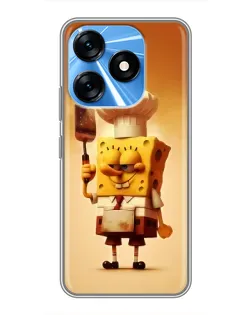 Чохол для TECNO Spark 10 з картинкою «Губка Боб кухар»