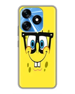 Чехол для TECNO Spark 10 с картинкой «Минималистичный Спанч Боб»