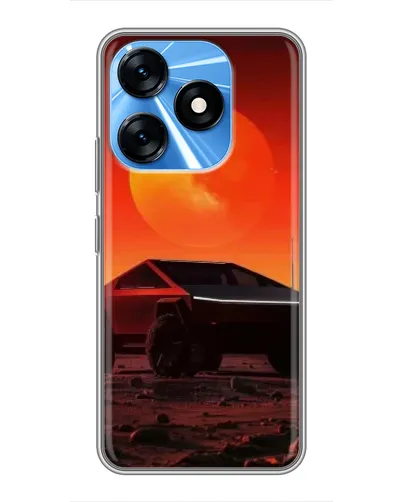 Чехол для TECNO Spark 10 с картинкой «Cybertruck на Марсе»