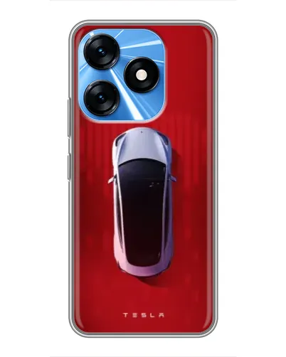Чехол для TECNO Spark 10 с картинкой «Tesla Top View»