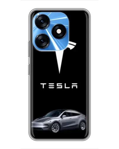 Чехол для TECNO Spark 10 с картинкой «Tesla Model Y»