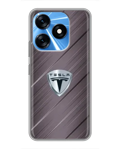 Чехол для TECNO Spark 10 с картинкой «Металлическая текстура Tesla»
