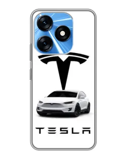 Чехол для TECNO Spark 10 с картинкой «Tesla White Style»
