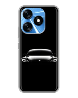 Чехол для TECNO Spark 10 с картинкой «Фары Tesla Night»