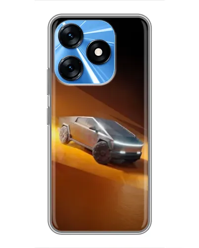 Чехол для TECNO Spark 10 с картинкой «Cybertruck в пустыне»