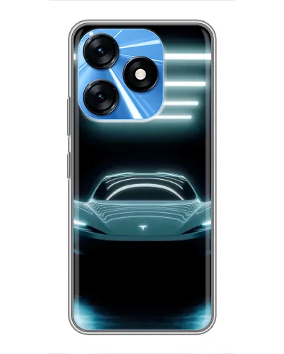 Чехол для TECNO Spark 10 с картинкой «Tesla в неоне»