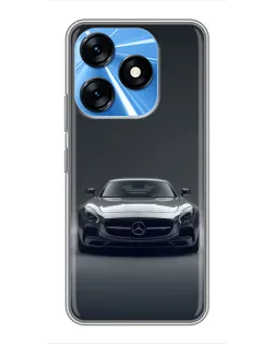 Чехол для TECNO Spark 10 с картинкой «Mercedes на черном»
