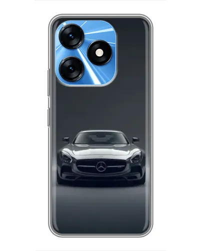Чехол для TECNO Spark 10 с картинкой «Mercedes на черном»