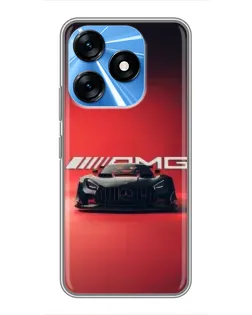 Чехол для TECNO Spark 10 с картинкой «Mercedes AMG — красная линия»