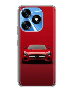 Чехол для TECNO Spark 10 с картинкой «Красный Mercedes AMG»