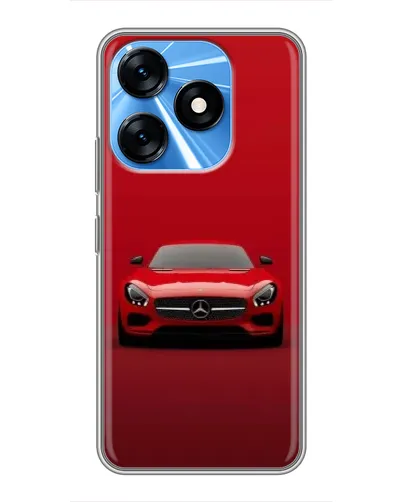 Чехол для TECNO Spark 10 с картинкой «Красный Mercedes AMG»