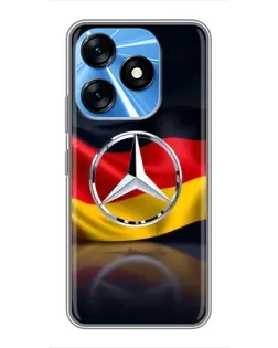 Чехол для TECNO Spark 10 с картинкой «Mercedes — флаг Германии»