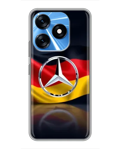 Чехол для TECNO Spark 10 с картинкой «Mercedes — флаг Германии»