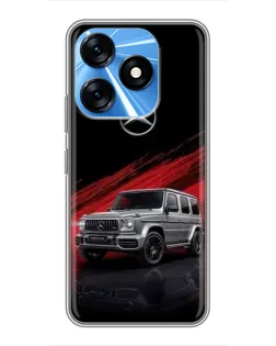 Чехол для TECNO Spark 10 с картинкой «Mercedes G-Class красный»