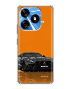 Чехол для TECNO Spark 10 с картинкой «Оранжевый Mercedes AMG»