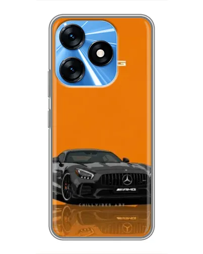 Чехол для TECNO Spark 10 с картинкой «Оранжевый Mercedes AMG»