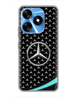 Чехол для TECNO Spark 10 с картинкой «Mercedes — бирюзовый акцент»