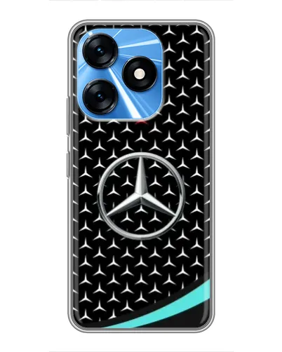 Чехол для TECNO Spark 10 с картинкой «Mercedes — бирюзовый акцент»