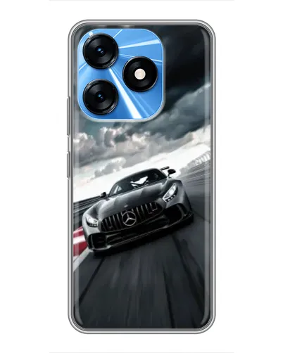 Чехол для TECNO Spark 10 с картинкой «Гоночный Mercedes AMG»