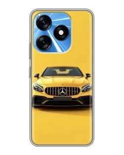 Чехол для TECNO Spark 10 с картинкой «Желтый Mercedes GT»