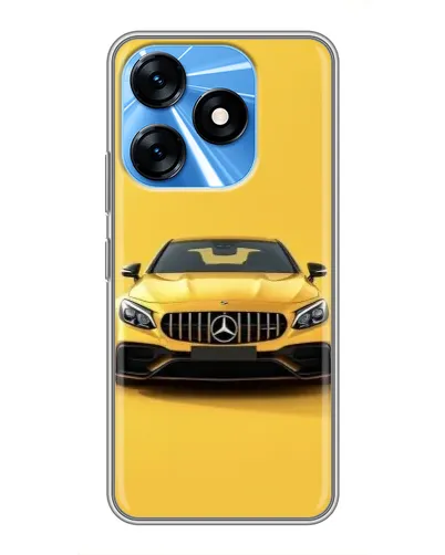 Чехол для TECNO Spark 10 с картинкой «Желтый Mercedes GT»