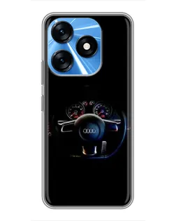 Чехол для TECNO Spark 10 с картинкой «Салон Audi — руль» Чехол для TECNO Spark 10 с картинкой «Салон Audi — руль»