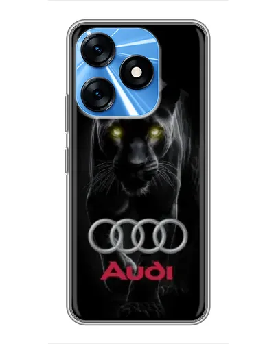 Чехол для TECNO Spark 10 с картинкой «Пантера и Audi»