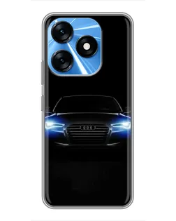 Чехол для TECNO Spark 10 с картинкой «Audi в неоне»