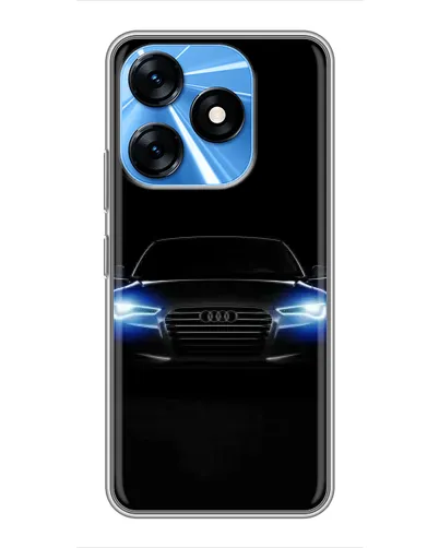 Чехол для TECNO Spark 10 с картинкой «Audi в неоне»