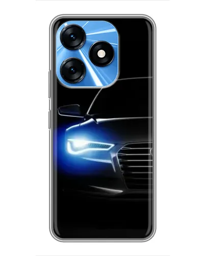 Чехол для TECNO Spark 10 с картинкой «Неоновый взгляд Audi»