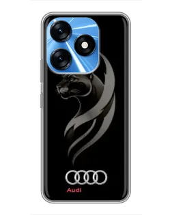Чехол для TECNO Spark 10 с картинкой «Графика — пантера и Audi»