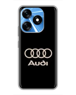 Чехол для TECNO Spark 10 с картинкой «Audi — золотой логотип»
