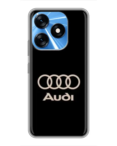 Чехол для TECNO Spark 10 с картинкой «Audi — золотой логотип»