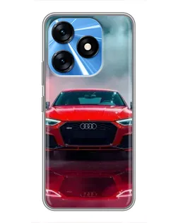 Чехол для TECNO Spark 10 с картинкой «Audi RS — красный стиль»