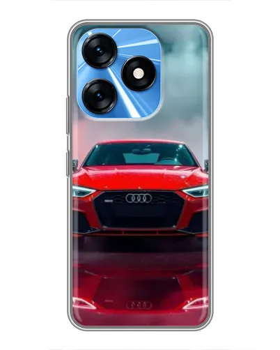 Чехол для TECNO Spark 10 с картинкой «Audi RS — красный стиль»
