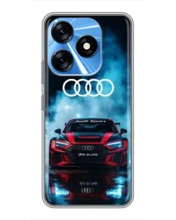 Чехол для TECNO Spark 10 с картинкой «Audi Sport — неон»
