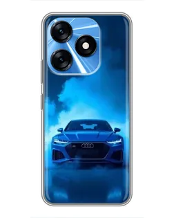 Чехол для TECNO Spark 10 с картинкой «Audi — голубая энергия»